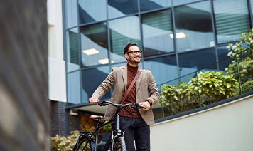 man with bicycle
