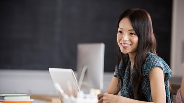 woman at desk woman at desk