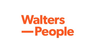 walters people banner in white lettering with orange background